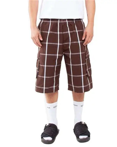 Shaka Wear Shsp Plaid Shorts - Brown