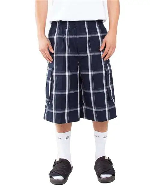 Shaka Wear Shsp Plaid Shorts - Navy
