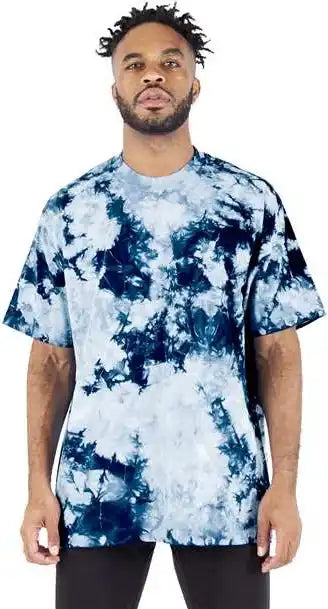 Shaka Wear Shtdss Unisex Heavyweight Tie-dye T-shirt - Navy/ White