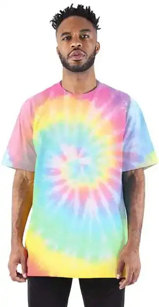 Shaka Wear Shtdss Unisex Heavyweight Tie Dye t Shirt Sherbet Rainbow