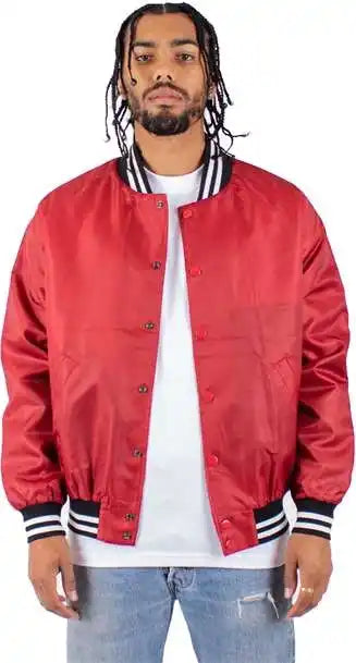 Shaka Wear Shvbj Men’s Varsity Bomber Jacket - Red
