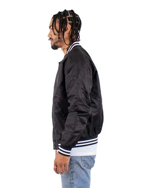 Shaka Wear Shvbj Varsity Bomber Jacket - Black