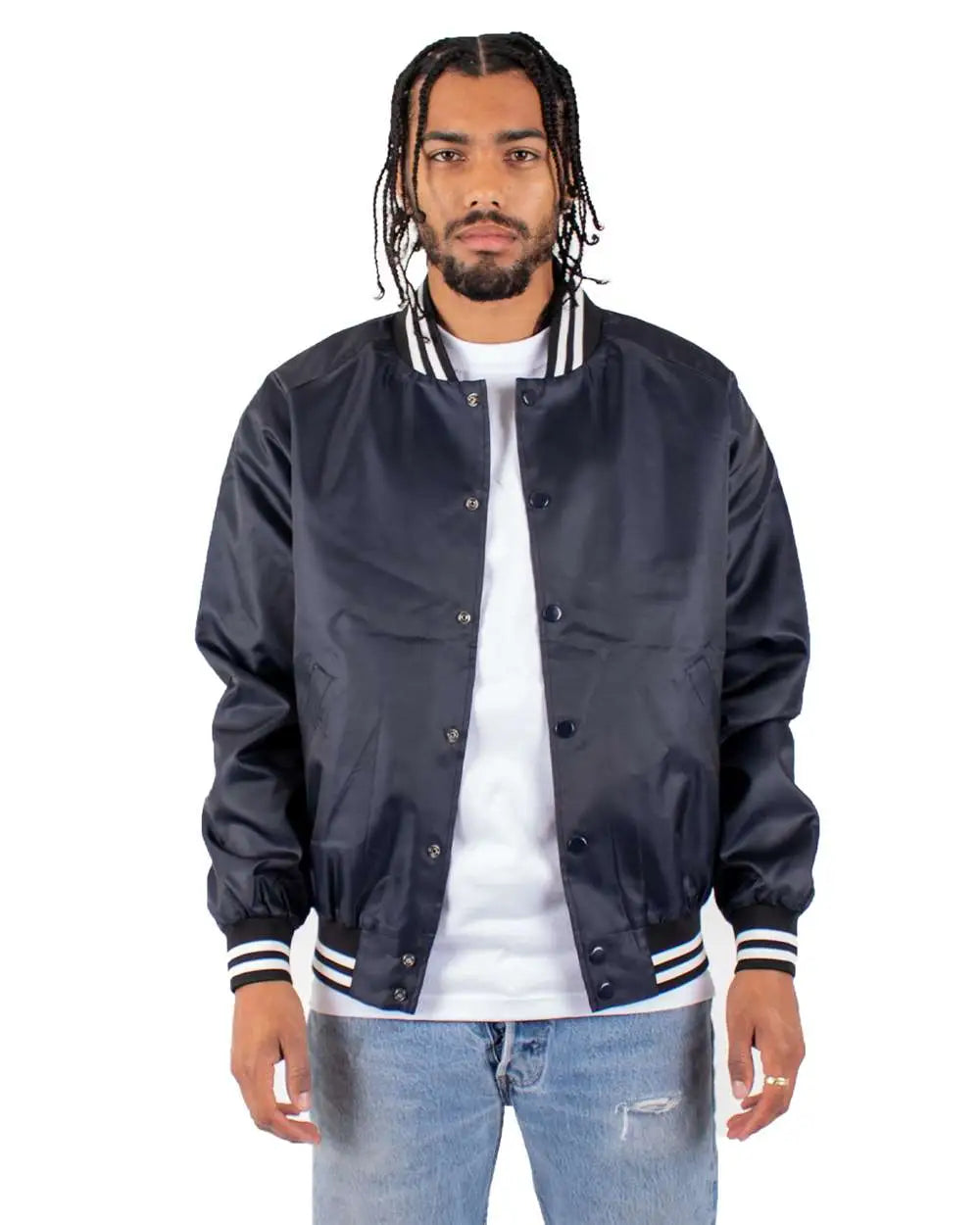 Shaka Wear Shvbj Varsity Bomber Jacket - Navy