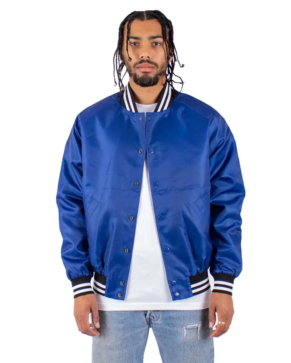 Shaka Wear Shvbj Varsity Bomber Jacket - Royal