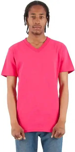 Shaka Wear Shvee Unisex V-neck T-shirt - Hot Pink