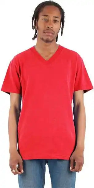 Shaka Wear Shvee Unisex V-neck T-shirt - Red