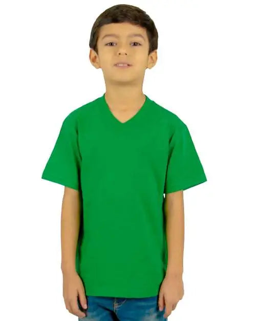 Shaka Wear Shveey Youth V-neck T-shirt - Kelly Green - Blue Navy / Xs