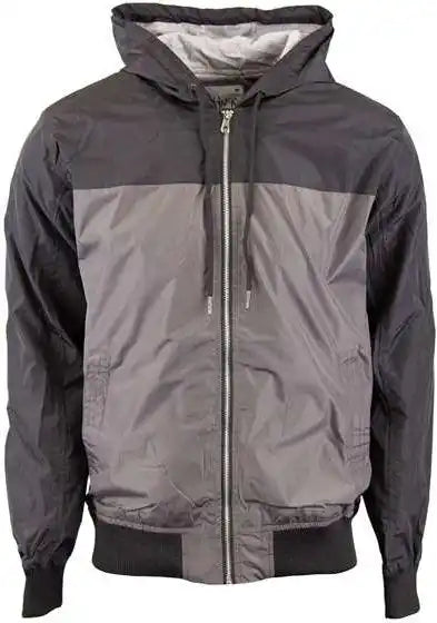 Shaka Wear Shwbj Unisex Windbreaker Jacket - Black/ Gray