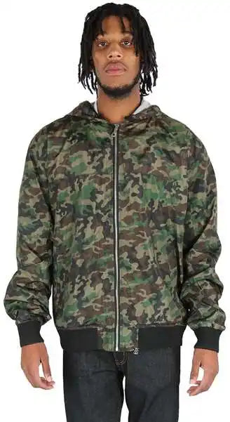 Shaka Wear Shwbj Unisex Windbreaker Jacket - Camo Green