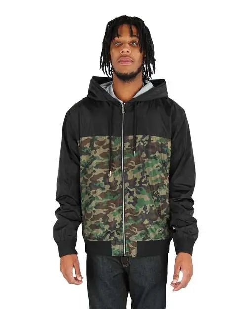 Shaka Wear Shwbj Windbreaker Jacket - Black Camo Green - s