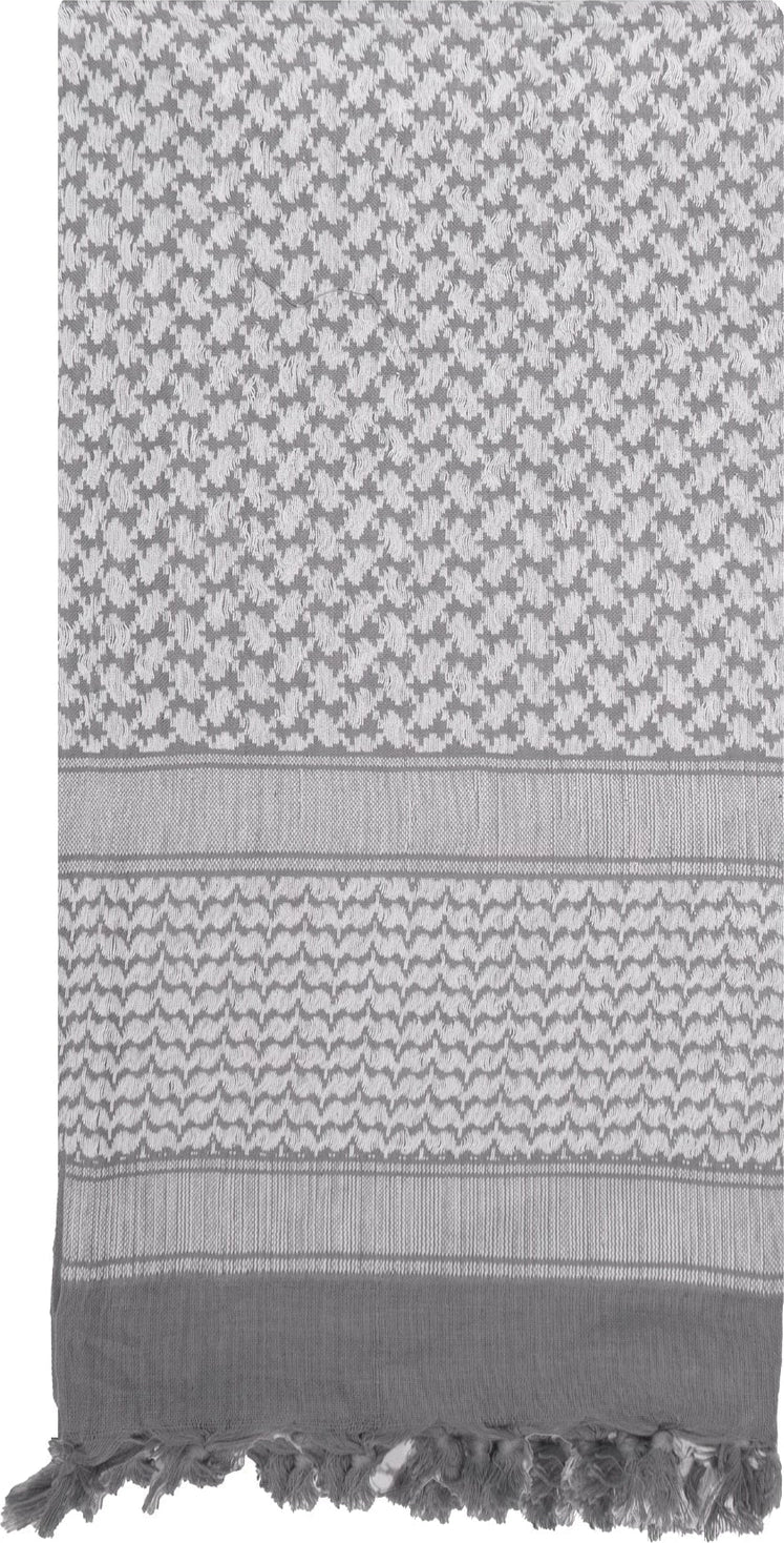 Shemagh Tactical Desert Keffiyeh Scarf - Grey / White
