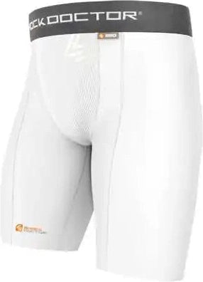 Shock Doctor 220 Core Compression Short with Cup Pocket - White