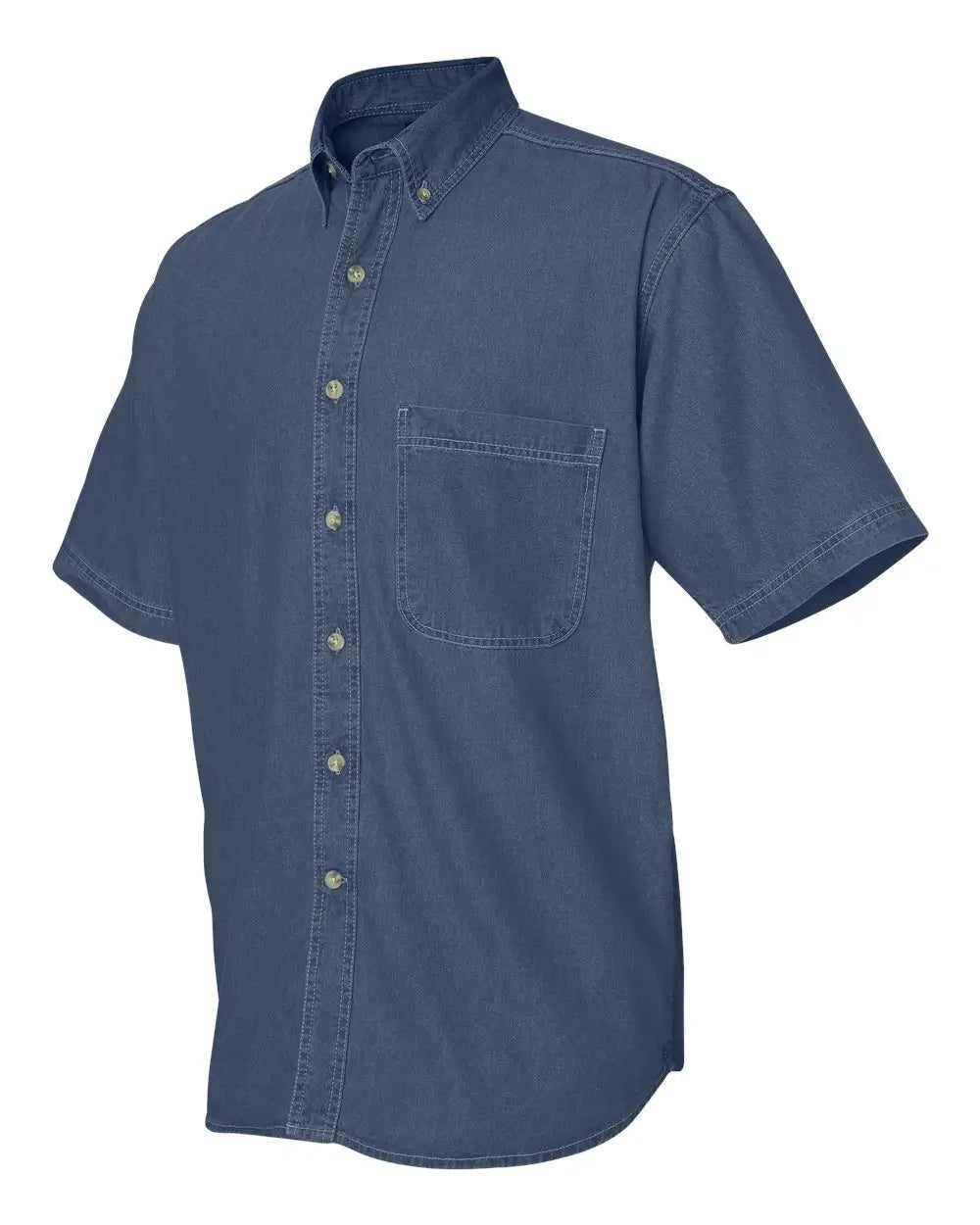 Sierra Pacific 0211 Denim Short Sleeve Shirt - Dark - Navy / s