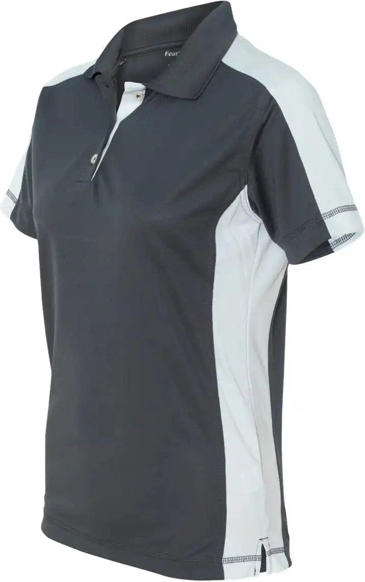 Sierra Pacific 5465 Women’s Colorblocked Moisture Free Mesh Polo - Steel White - Steel/ / s