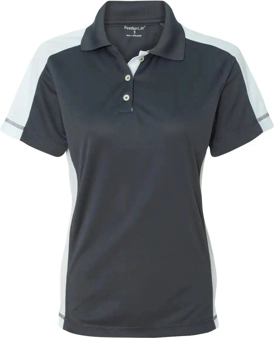 Sierra Pacific 5465 Women’s Colorblocked Moisture Free Mesh Polo - Steel White
