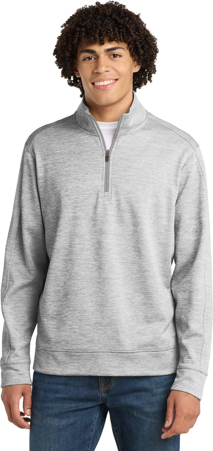 Silver Electrc Sport-Tek PosiCharge Electric Heather Fleece 1/4-Zip Pullover. ST226