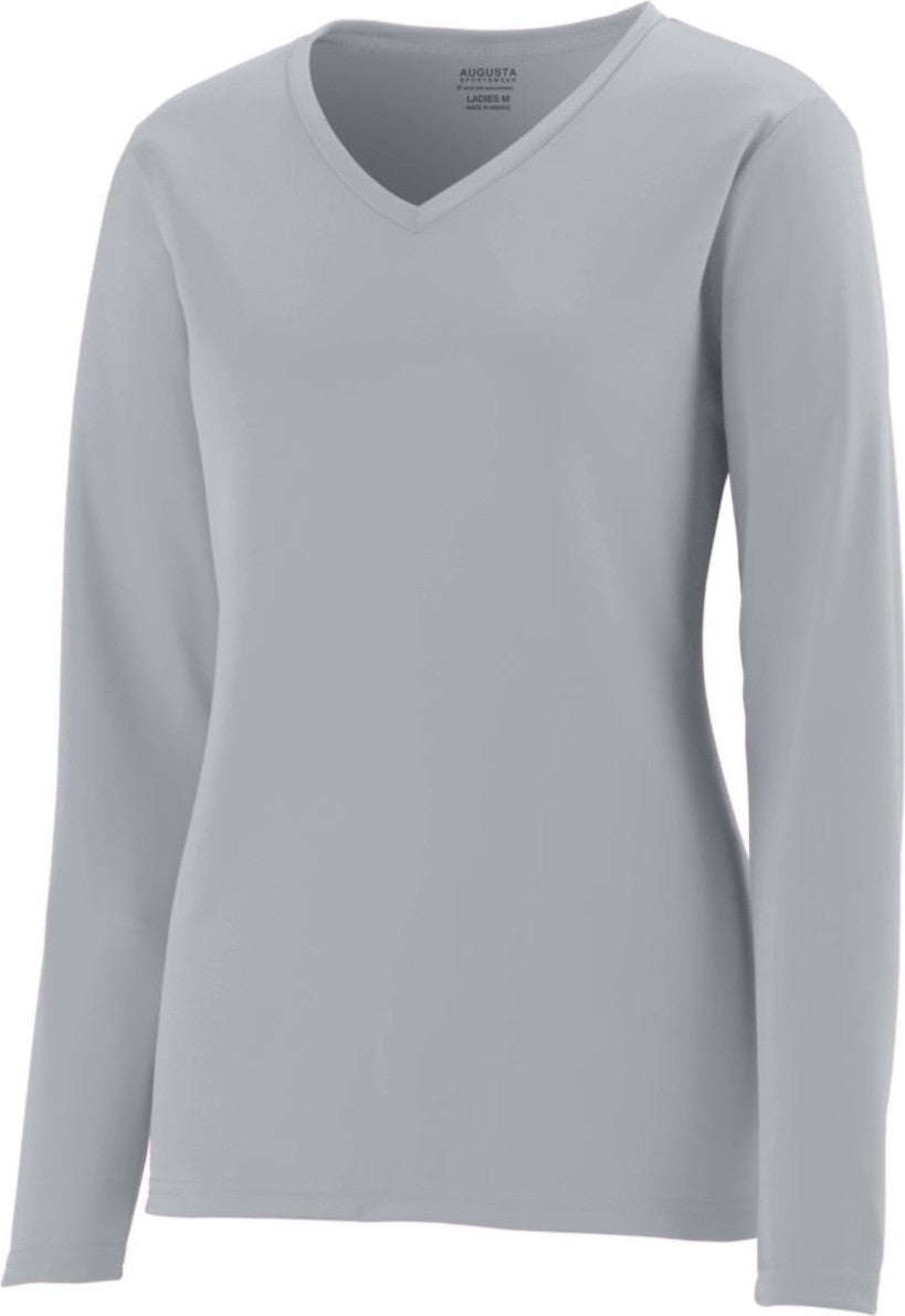 SILVER GREY LADIES L/S WICKING T-SHIRT