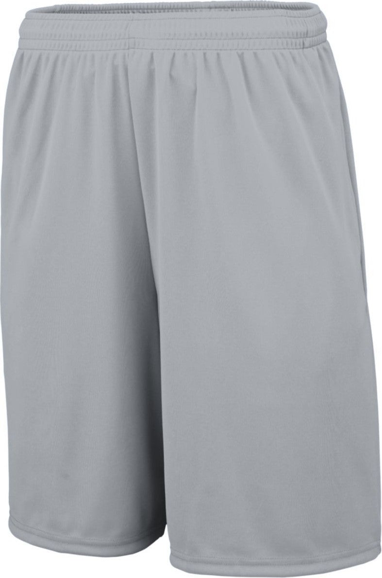 SILVER GREY TRAINING SHORT WITH POCKETS