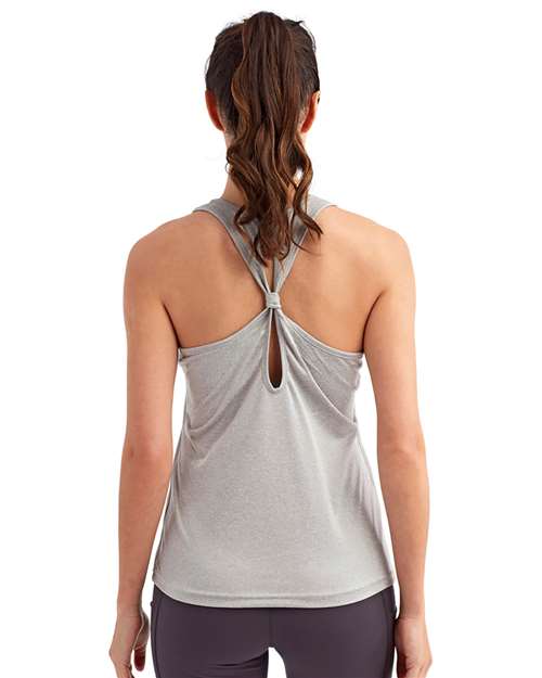 Silver Melange Women&#39;s Knot Back Venus Tank - TD042
