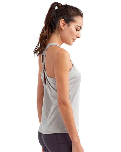 Silver Melange Women&#39;s Knot Back Venus Tank - TD042
