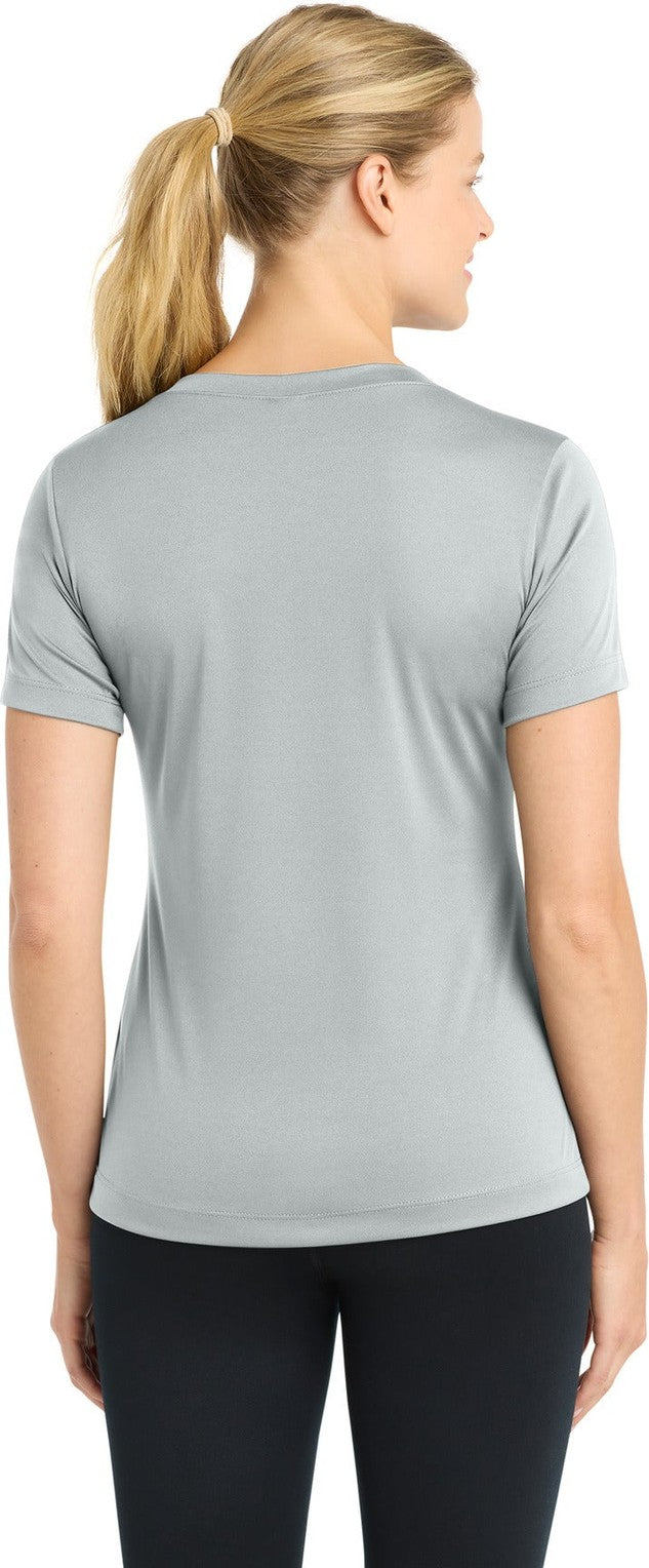 Silver Sport-Tek Women's PosiCharge Competitor V-Neck Tee. LST353