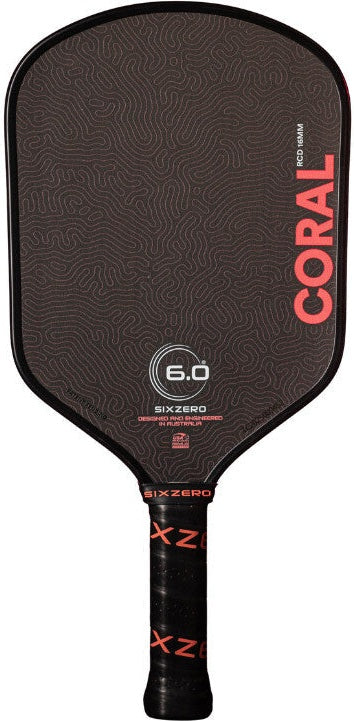 Six Zero Coral 16mm Pickleball Paddle - Black