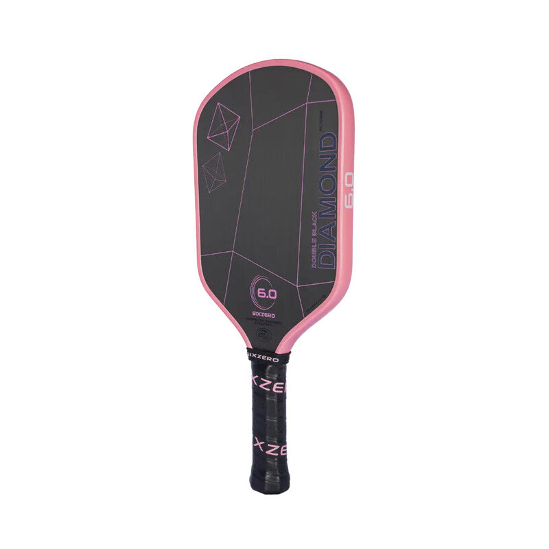 Six Zero Double Black Diamond Control 14mm Pickleball Paddle (black/pink)