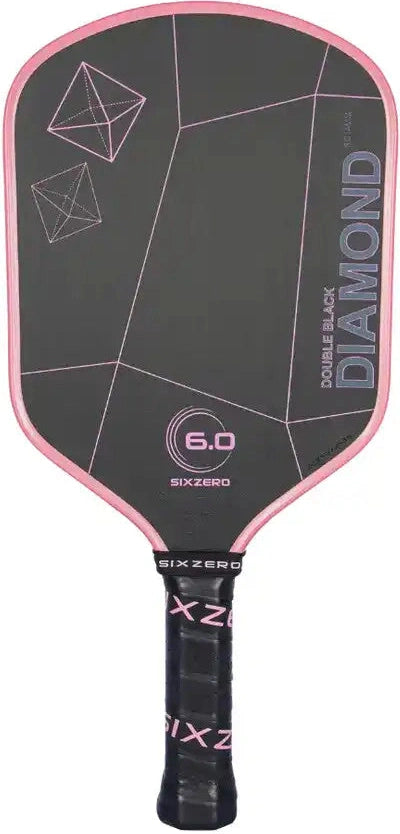 Six Zero Double Black Diamond Control 14mm Pickleball Paddle - Pink