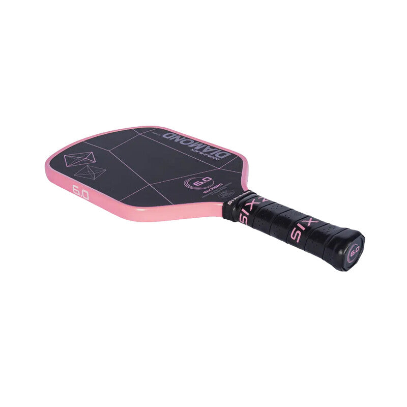 Six Zero Double Black Diamond Control 16mm Pickleball Paddle (black/pink)