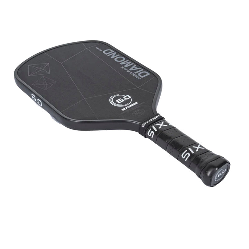 Six Zero Double Black Diamond Control 16mm Pickleball Paddle (black/pink)