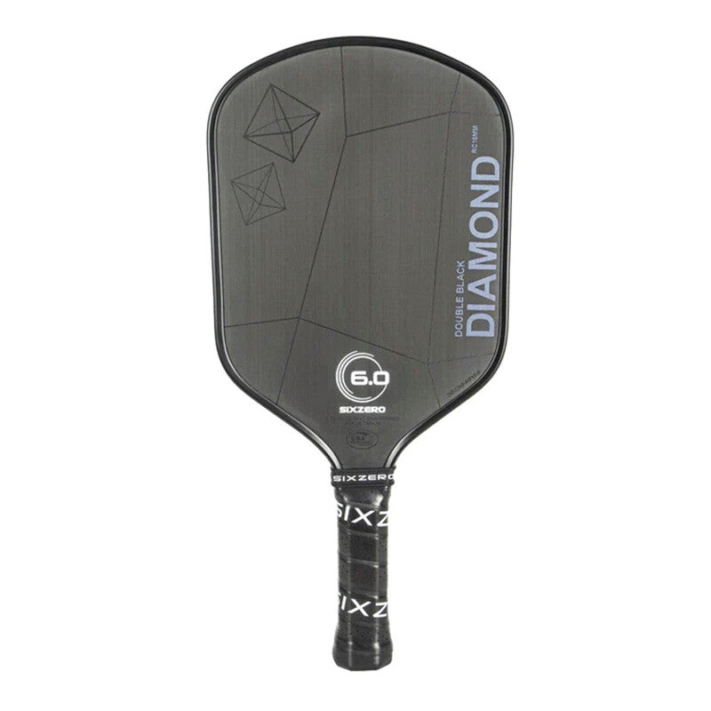Six Zero Double Black Diamond Control 16mm Pickleball Paddle - Black - HIT a Double