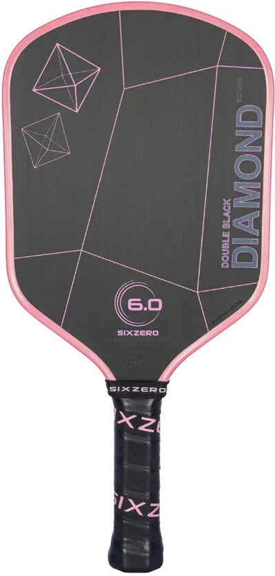 Six Zero Double Black Diamond Control 16mm Pickleball Paddle - Pink