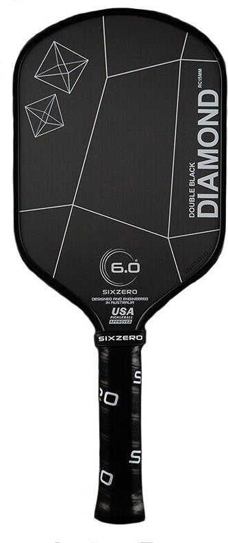 Six Zero Double Black Diamond Elongated 15mm Pickleball Paddle - Blk / Os