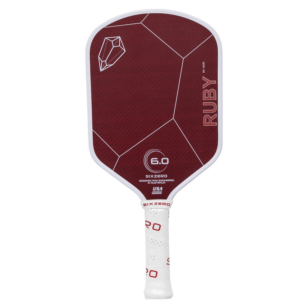 Six Zero Ruby 16mm Pickleball Paddle - Maroon - HIT a Double