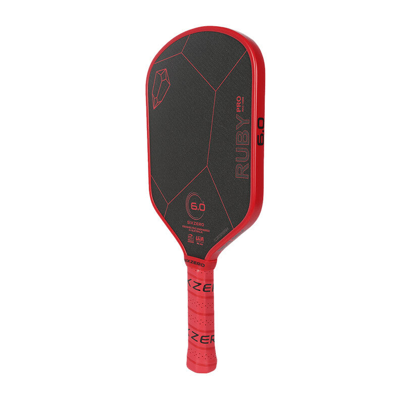 Six Zero Ruby Pro 14mm Pickleball Paddle (black/pink)