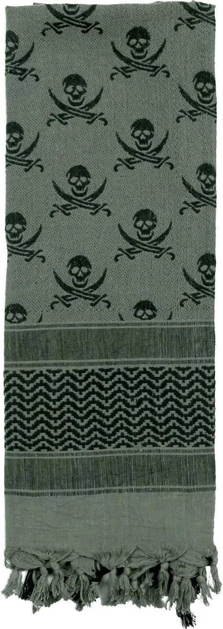 Skulls Shemagh Tactical Desert Keffiyeh Scarf - Foliage Green