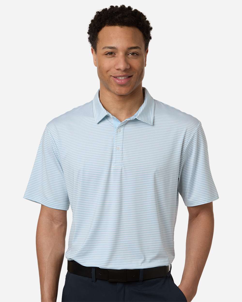 Sky White Men's Smith Striped Polo - SW1110 plain