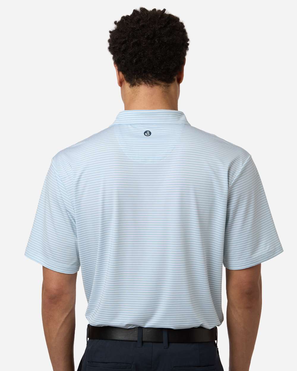 Sky White Men's Smith Striped Polo - SW1110 plain