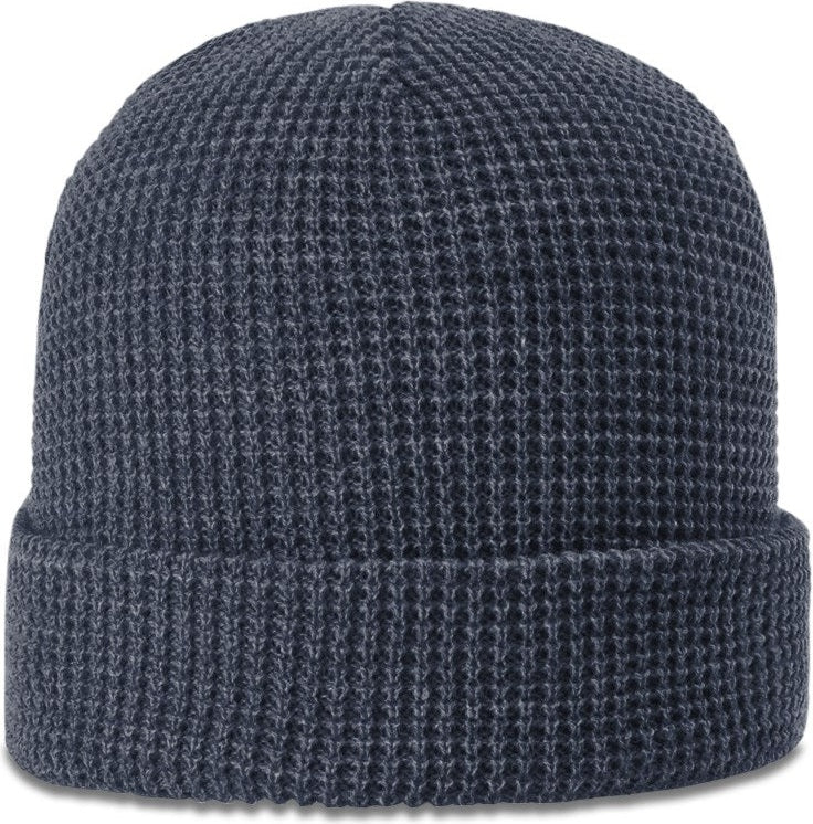Slate Waffle Knit Beanie with Cuff