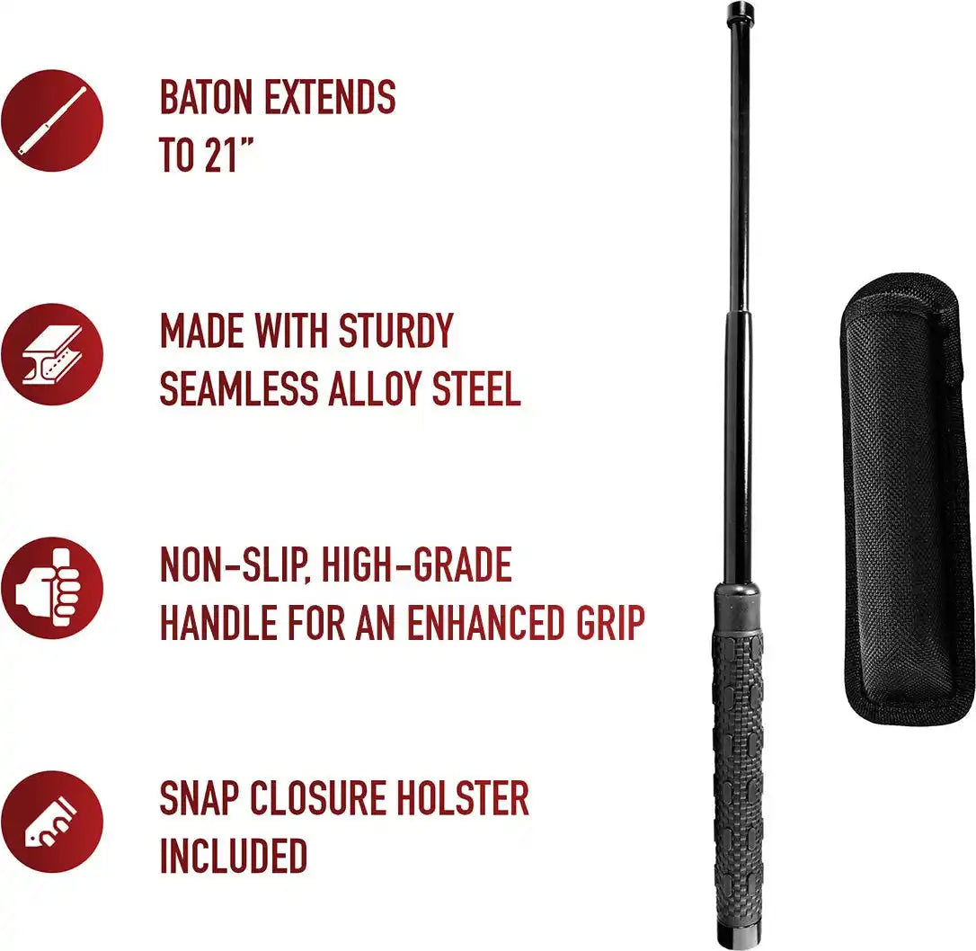 Smith &amp; Wesson 21’’ Steel Expandable Baton with Holster