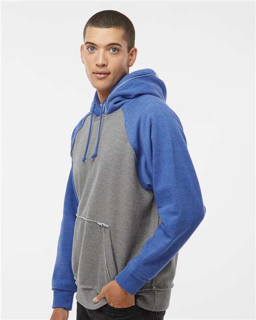 Smoke Heather/ Vintage Royal Heather Vintage Heather Hooded Sweatshirt - 8885