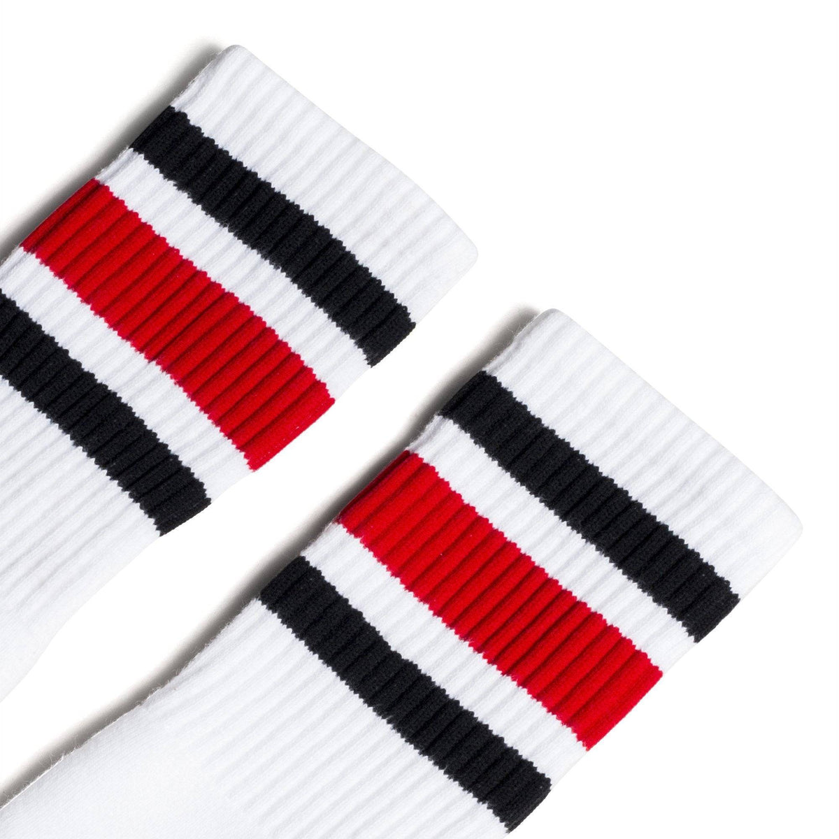 Socco Black and Red Striped Socks - White