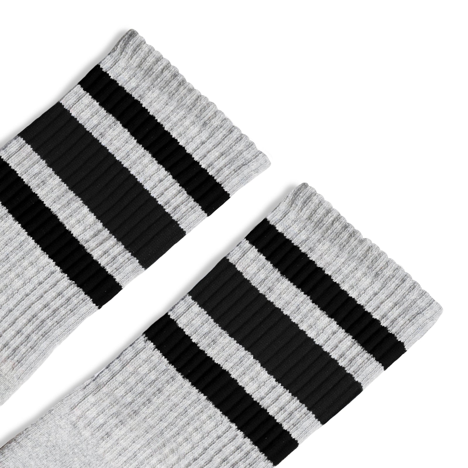 Socco Black Striped Socks - Heather Gray - Grey / Crew / S/m