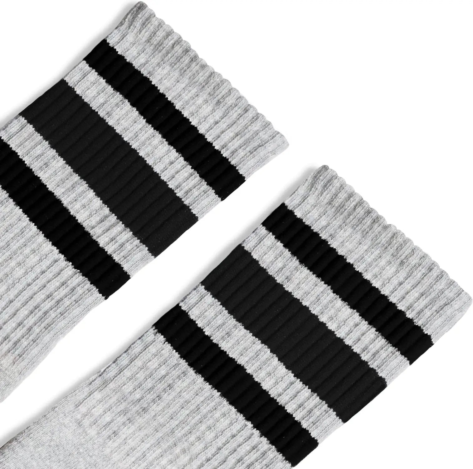 Socco Black Striped Socks - Heather Gray - Grey / Crew / S/m