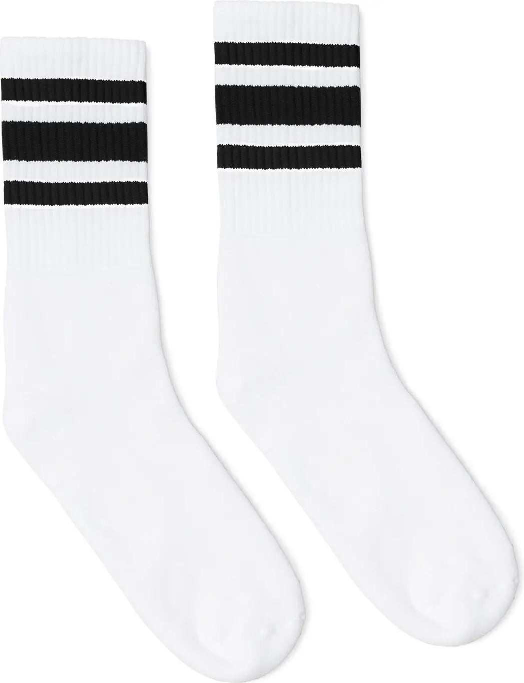 Socco Black Striped Socks - White - Crew / S/m