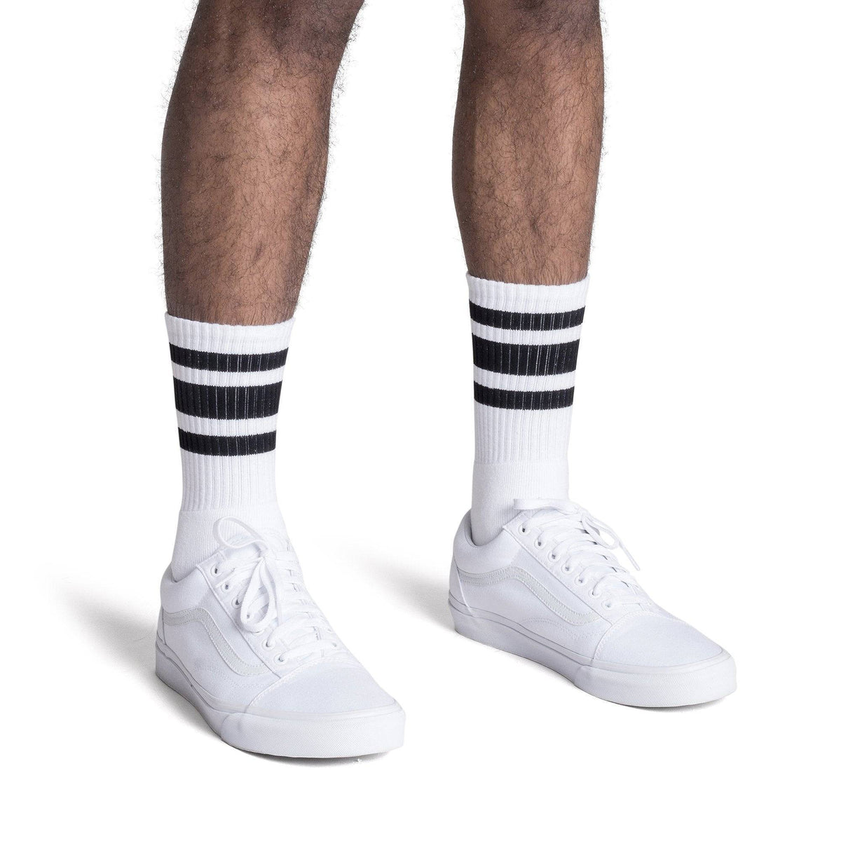 Socco Black Striped Socks - White