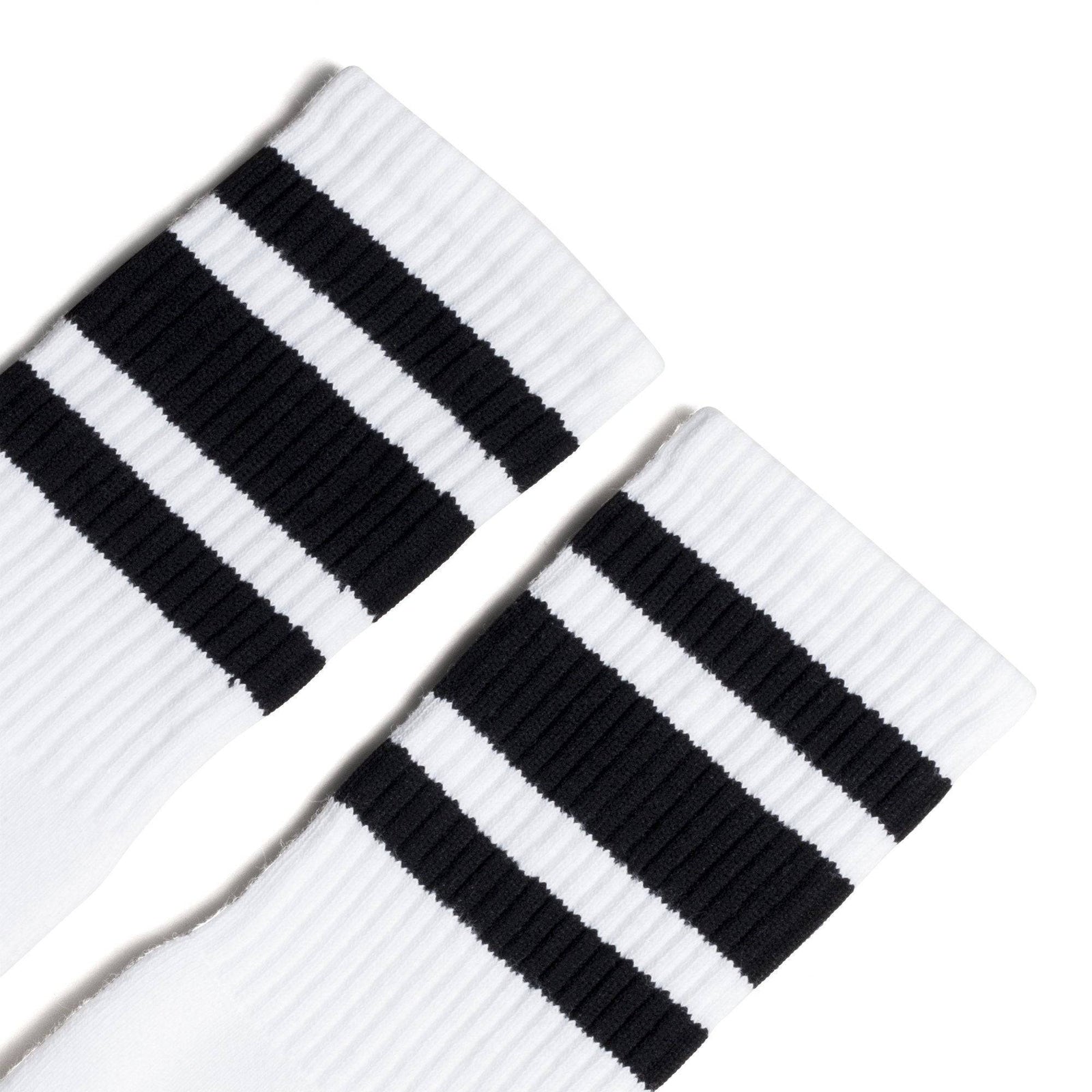 Socco Black Striped Socks - White - Crew / S/m