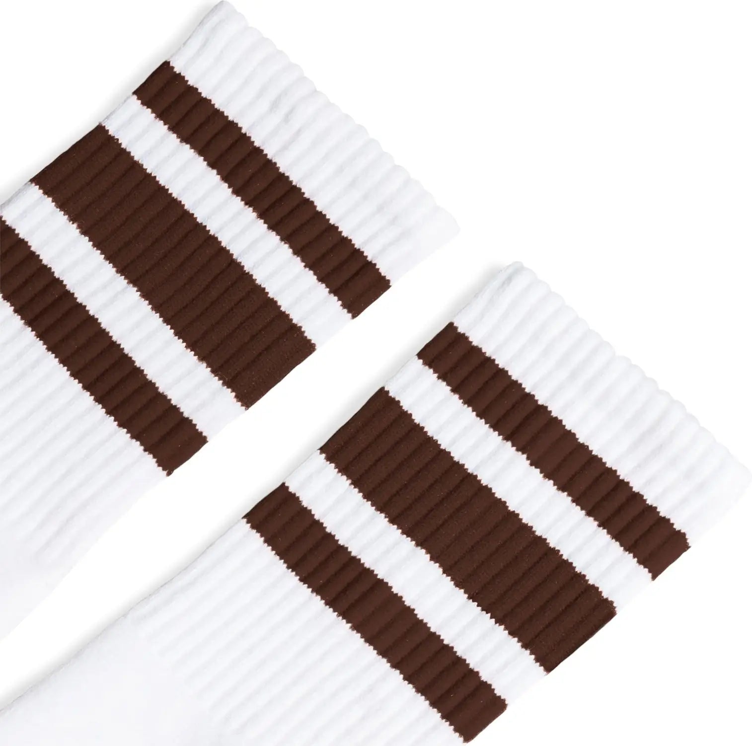 Socco Brown Striped Socks - White - Crew / S/m