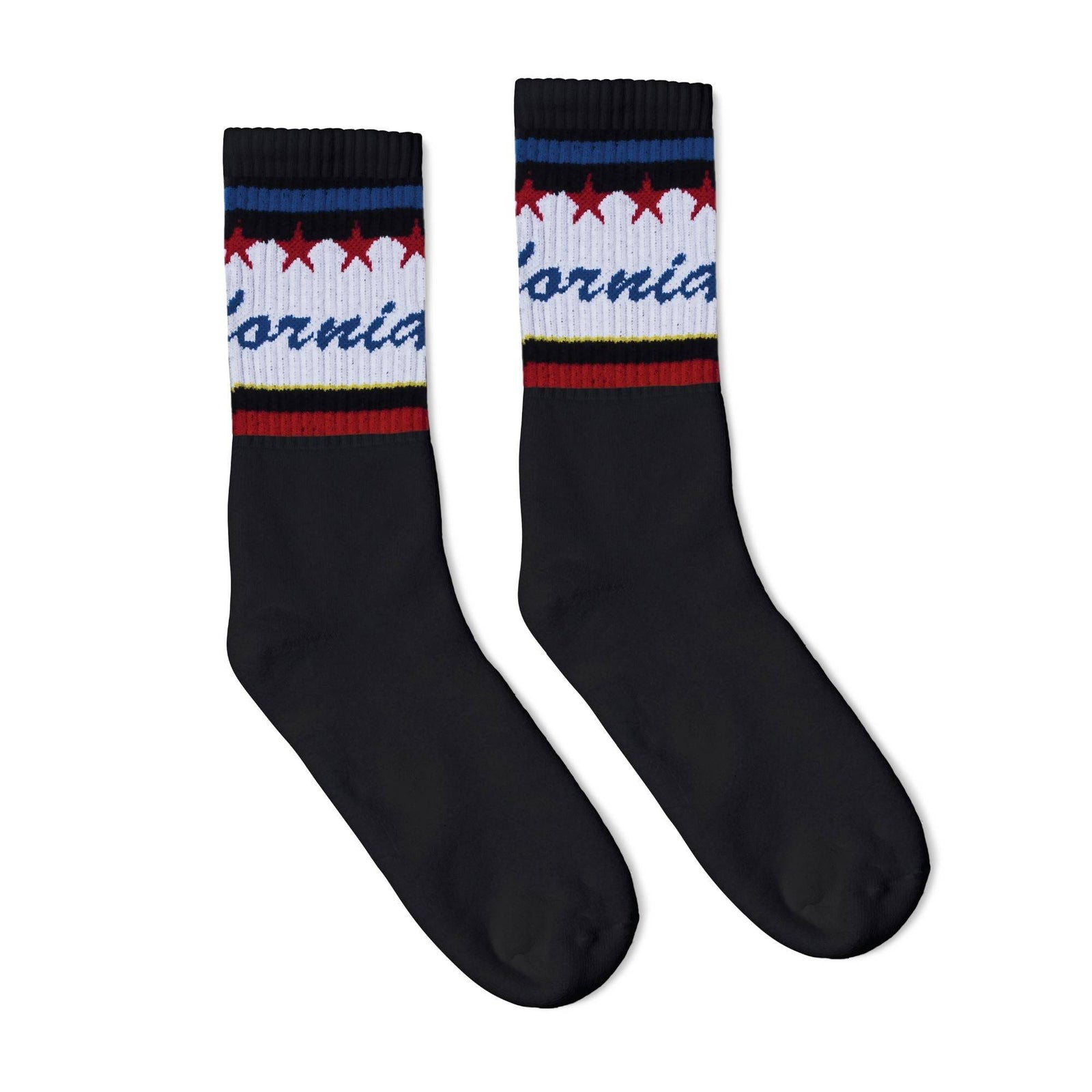 Socco Cali Words Socks - Black - Crew / S/m