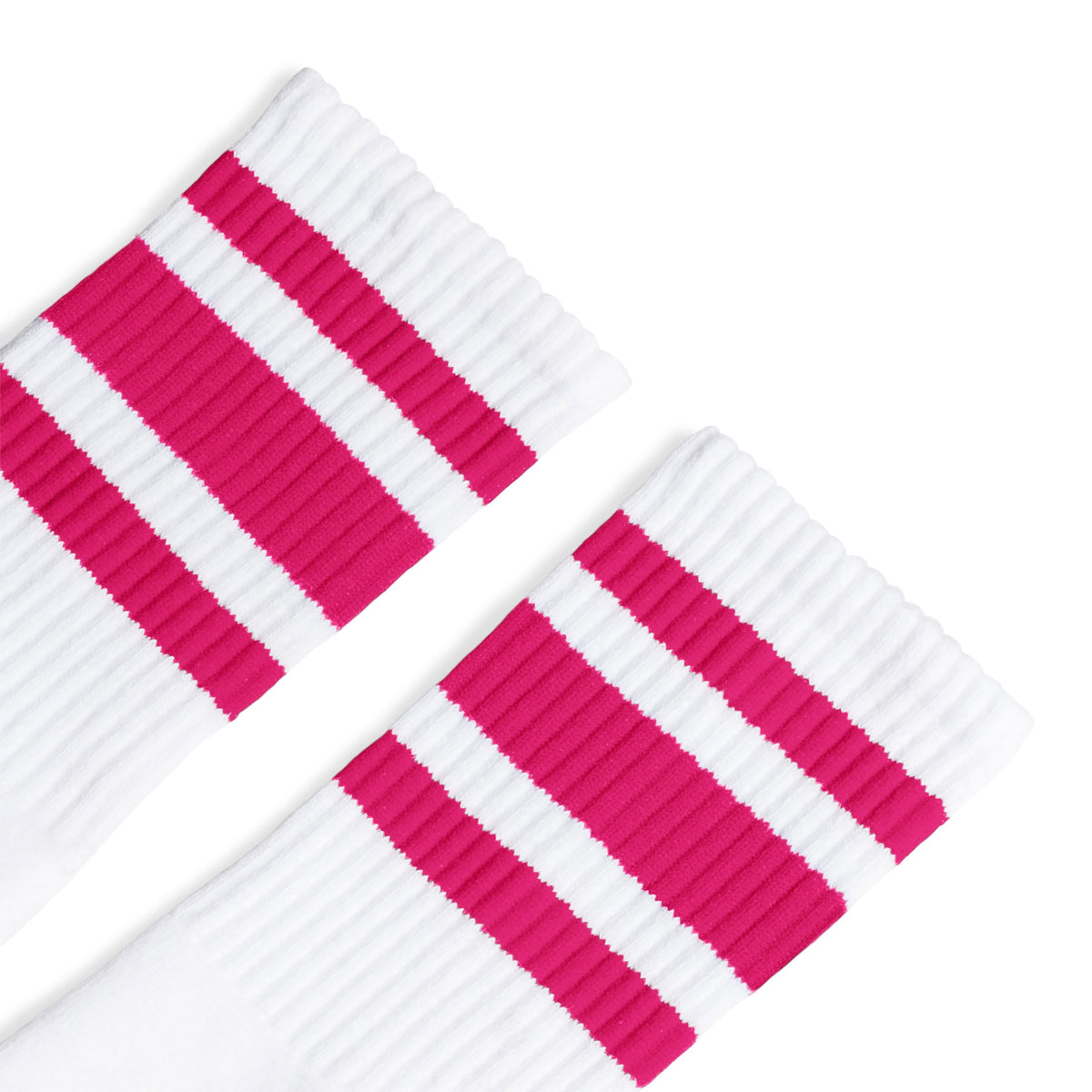Socco Fuchsia Striped Socks - White